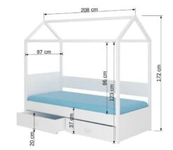 Lit Enfant Cabane Bois Pin Blanc 90x200 Cm Avec 2 Tiroirs De Rangement Forka -Lexibook Magasin lit enfant cabane bois pin blanc 90x200 cm avec 2 tiroirs de rangement forka 3666722956352 1509134