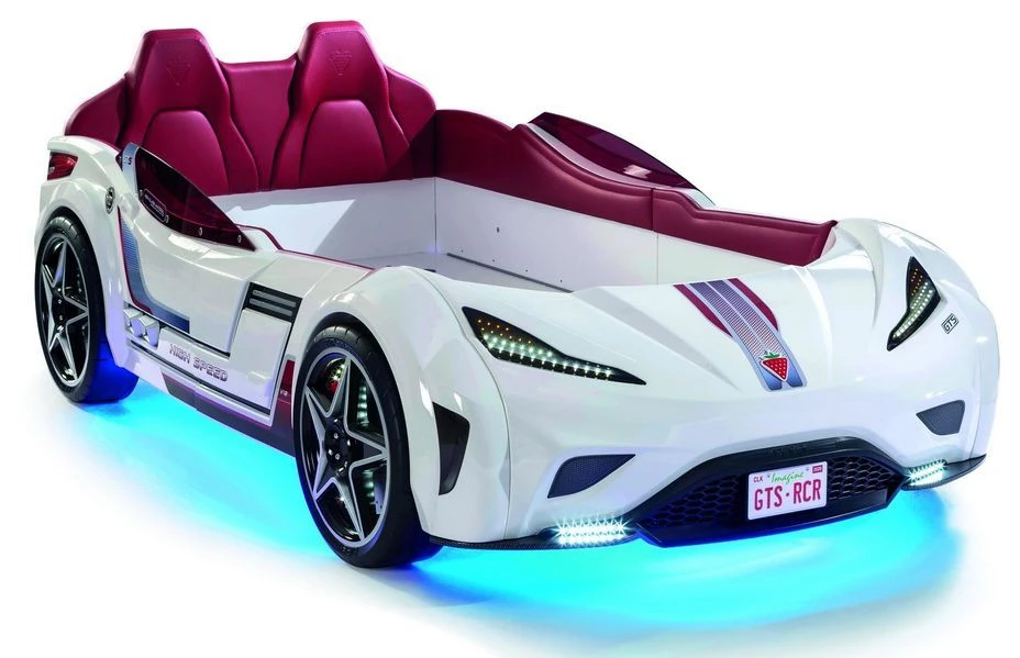 Lit Enfant De Voiture Blanche De Sport GTE 90x190 Cm 3 Lit Enfant De Voiture Blanche De Sport GTE 90x190 Cm