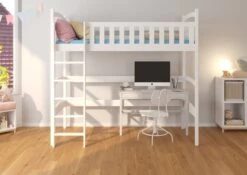 Lit Enfant Mezzanine Bois De Pin Blanc 90x200 Cm Mikola -Lexibook Magasin lit enfant mezzanine bois de pin blanc 90x200 cm mikola 3666722954006 1508834