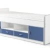 Lit Enfant Multi-rangement 90x200 Cm Bois Blanc Et Bleu Bonny -Lexibook Magasin lit enfant multi rangement 90x200 cm bois blanc et bleu bonny 5420070216500 693072
