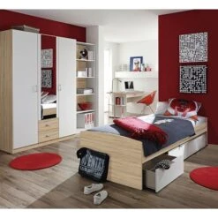 Lit Enfant Transformable Chêne De Sonoma Et Blanc Alpin Target -Lexibook Magasin lit enfant transformable chene de sonoma et blanc alpin target 218093