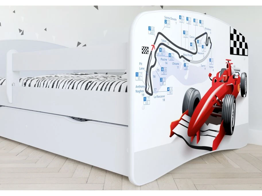 Lit Enfant Voiture De Course Avec Sommiers Et Barrière De Sécurité Amovible Drimy 7 Lit Enfant Voiture De Course Avec Sommiers Et Barrière De Sécurité Amovible Drimy – Image 5