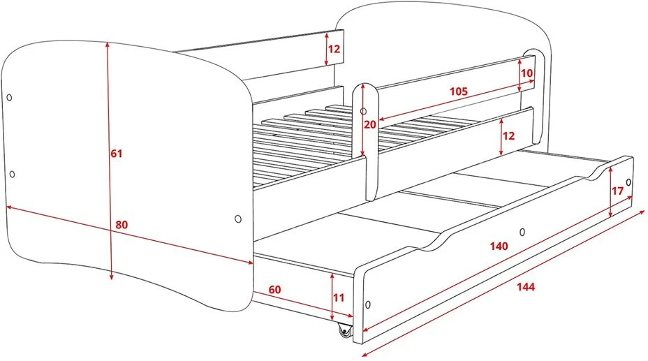 Lit Enfant Voiture De Course Avec Sommiers Et Barrière De Sécurité Amovible Drimy 8 Lit Enfant Voiture De Course Avec Sommiers Et Barrière De Sécurité Amovible Drimy – Image 6