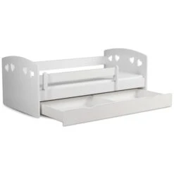 Lit Fille Orné De Cœurs Avec Barrière De Sécurité Amovible Blanc Myra -Lexibook Magasin lit fille orne de c urs avec barriere de securite amovible blanc myra 3666722174343 1223717