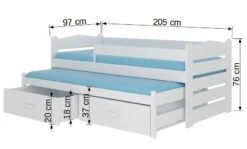 Lit Gigogne Blanc Et Gris Clair 2 Couchages 90x200 Cm Avec 2 Coffres De Rangement Kuska -Lexibook Magasin lit gigogne blanc et gris clair 2 couchages 90x200 cm avec 2 coffres de rangement kuska 3666722955966 1508522