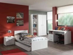 Lit Gigogne Bois Laqué Blanc Milani 90x200 Cm -Lexibook Magasin lit gigogne bois laque blanc milani 90x200 cm 92473