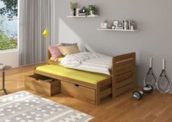 Lit Gigogne Bois Oak 2 Couchages 90x200 Cm Avec 2 Coffres De Rangement Balina -Lexibook Magasin lit gigogne bois oak 2 couchages 90x200 cm avec 2 coffres de rangement balina 3666722955973 1508615