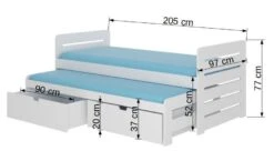 Lit Gigogne Bois Oak 2 Couchages 90x200 Cm Avec 2 Coffres De Rangement Balina -Lexibook Magasin lit gigogne bois oak 2 couchages 90x200 cm avec 2 coffres de rangement balina 3666722955973 1508618