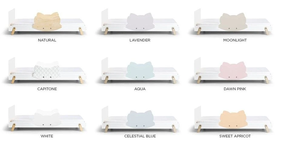 Lit Laqué Blanc à Motif Renard Rose Fox 90x190 Cm 4 Lit Laqué Blanc à Motif Renard Rose Fox 90x190 Cm – Image 2