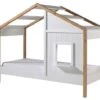 Lit Maisonnette Gigogne 90x200 Cm 1 Fenêtre Bois Clair Et Blanc Babs -Lexibook Magasin lit maisonnette gigogne 90x200 cm 1 fenetre bois clair et blanc babs 5420070237901 694881