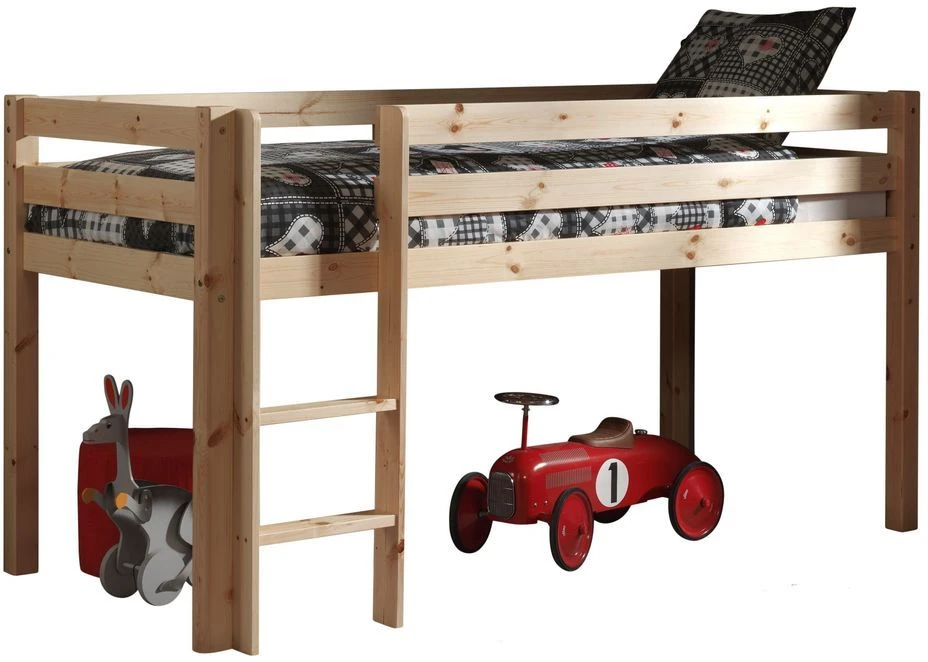 Lit Mezzanine 90x200 Cm Avec Tente Espace Pin Massif Clair Pino 4 Lit Mezzanine 90x200 Cm Avec Tente Espace Pin Massif Clair Pino – Image 2