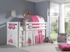 Lit Mezzanine 90x200 Cm Avec Tente Tunnel Et 3 Pochettes Princesse Pin Massif Clair Pino 2 -Lexibook Magasin lit mezzanine 90x200 cm avec tente tunnel et 3 pochettes princesse pin massif clair pino 5420070227667 696829
