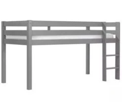 Lit Mezzanine 90x200 Cm Pin Massif Gris Pino 3