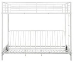 Lit Mezzanine Avec Banquette Métal Blanc 90x190 Ou 140x190 Cm Mezzaclic