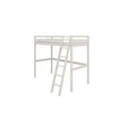 Lit Mezzanine Enfant - 90 X 190 Cm - Pin Massif Blanchi - Sommier Inclus - ERIKA