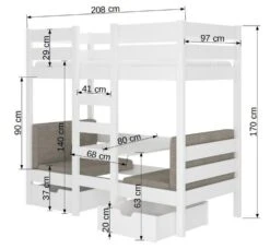Lit Mezzanine Et Superposé 2 Couchages Avec 2 Tiroirs De Rangement Gris Graphite 90x200 Cm Sulutia -Lexibook Magasin lit mezzanine et superpose 2 couchages avec 2 tiroirs de rangement gris graphite 90x200 cm sulutia 3666722954037 1508456