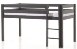 Lit Mezzanine Pin Massif Taupe Pino 90x200 Cm