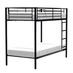 Lit Superposé 2x90x190 Cm En Métal - Noir - Sommier Inclus - ALICE -Lexibook Magasin lit superpose 2x90x190 cm en metal noir sommier inclus alice 2008010551664 889719