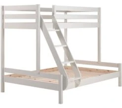 Lit Superposé 90/140x200 Cm Pin Massif Blanc Pino