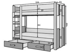 Lit Superposé Blanc Et Bois Sonoma 2 Couchages 80x180 Cm Ou 90x200 Cm Avec Tiroirs De Rangement Luka -Lexibook Magasin lit superpose blanc et bois sonoma 2 couchages 80x180 cm ou 90x200 cm avec tiroirs de rangement luka 3666722953627 1511672