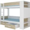 Lit Superposé Blanc Et Bois Sonoma 2 Couchages 90x200 Cm Avec Rangement Mila -Lexibook Magasin lit superpose blanc et bois sonoma 2 couchages 90x200 cm avec rangement mila 3666722953450 1508487