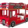 Lit Superposé Bus Londres 90x200 Cm Bois Laqué Rouge Cara -Lexibook Magasin lit superpose bus londres 90x200 cm bois laque rouge cara 5420070207614 694397