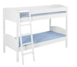 Lit Superposés Blanc Laqué Et Rideau Lilas IDA -Lexibook Magasin lit superposes blanc laque et rideau lilas ida 75294