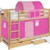 Lit Superposés Pin Massif Et Rideau Rose -Lexibook Magasin lit superposes pin massif et rideau rose 74531