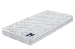 Lit Surélevé Blanc Laqué Rideau Bleu 90x190cm -Lexibook Magasin lit sureleve blanc laque rideau bleu 90x190cm 109899