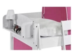 Lit Surélevé Blanc Toboggan Rideau Et Tour Dora 90x190 Cm -Lexibook Magasin lit sureleve blanc toboggan rideau et tour dora 90x190 cm 105376