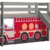 Lit Toboggan 90x200 Cm Avec Tente Camion Pompier Pin Massif Gris Pino -Lexibook Magasin lit toboggan 90x200 cm avec tente camion pompier pin massif gris pino 5420070236676 712453