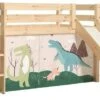 Lit Toboggan 90x200 Cm Avec Tente Dinosaure Pin Massif Clair Pino -Lexibook Magasin lit toboggan 90x200 cm avec tente dinosaure pin massif clair pino 5420070236669 709298