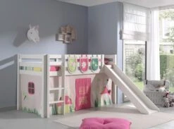 Lit Toboggan 90x200 Cm Avec Tente Et 3 Pochettes Printemps Pin Massif Blanc Pino -Lexibook Magasin lit toboggan 90x200 cm avec tente et 3 pochettes printemps pin massif blanc pino 5420070227971 712317