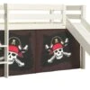 Lit Toboggan 90x200 Cm Avec Tente Pirate Marron Pin Massif Blanc Pino -Lexibook Magasin lit toboggan 90x200 cm avec tente pirate marron pin massif blanc pino 5420070236546 709388