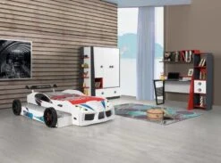 Lit Voiture De Course Double Couchage 90x190 Cm Racing Blanc -Lexibook Magasin lit voiture de course double couchage 90x190 cm racing blanc 3666722819213 568962