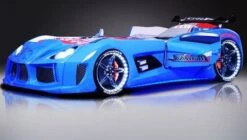 Lit Voiture De Course Road Bleu à Led 90x190 Cm -Lexibook Magasin lit voiture de course road bleu a led 90x190 cm 568950