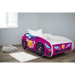 Lit Voiture Racing Rose 70x140 Cm - Sommier Et Matelas Inclus -Lexibook Magasin lit voiture racing rose 70x140 cm sommier et matelas inclus 5902533410026 391688
