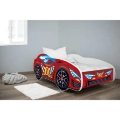 Lit Voiture Top Car Rouge 70x140 Cm - Sommier Et Matelas Inclus -Lexibook Magasin lit voiture top car rouge 70x140 cm sommier et matelas inclus 5902533410002 391695