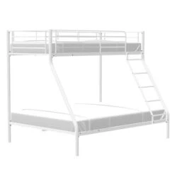 Lits Superposés En Métal - Argent - Sommiers Inclus - 90/140 X 190 Cm - BRUCE