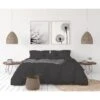 LOVELY HOME Parure De Couette En 100% Lin 220x300 Cm + 1 Drap Housse 140 X 190 Cm + 2 Taies 65x65cm - Coloris Gris Anthracite -Lexibook Magasin lovely home parure de couette en 100 lin 220x300 cm 1 drap housse 140 x 190 cm 2 taies 65x65cm coloris gris anthracite 3701393703246 461789