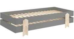 Pack De 4 Lits Empilables Pin Massif Gris Et Bois Clair Ridulo 90x200 Cm -Lexibook Magasin pack de 4 lits empilables pin massif gris et bois clair modulo 90x200 cm 5420070236973 695243
