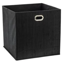 Panier De Rangement 31x31 Cm - Bambou Noir