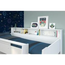 PARISOT Lit Combiné Enfant Avec Bureau Contemporain Décor Blanc - Sommier Inclus -l90 X L200 Cm - DAVE -Lexibook Magasin parisot lit combine enfant avec bureau contemporain decor blanc sommier inclus l90 x l200 cm dave 3480940191568 1110723
