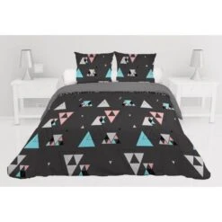 Parure De Couette Triage - Microfibre - 220 X 240 Cm - Gris