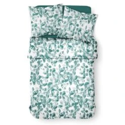 Parure De Lit Crazy 2.15 - 2 Personnes - 220 X 240 Cm - Polyester - Vert Motif Floral - TODAY