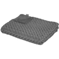 Plaid Fourrure Bouclée - 180 X 230 Cm - Gris Ardoise