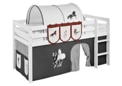 Pochettes Beige Et Marron Chevaux Milo Pour Lit Mezzanine Enfant