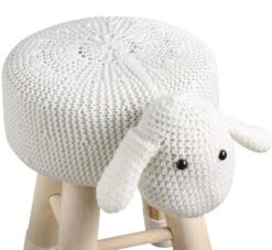 Pouf Enfant Mouton Crochet Blanc Et Pieds Bois Massif Leala - Lot De 4 -Lexibook Magasin pouf enfant mouton crochet blanc et pieds bois massif olla lot de 4 3248113615002 662085