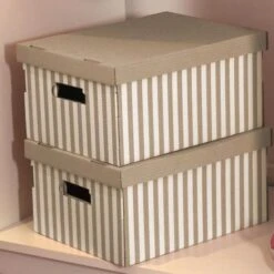 SHIRT Lot De 2 Boites Rayées Taupe