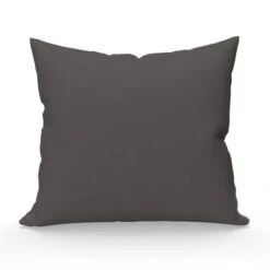 SOLEIL D'OCRE Lot De 2 Taies D'oreiller 65x65 Cm En Coton Uni 57 Fils - Anthracite